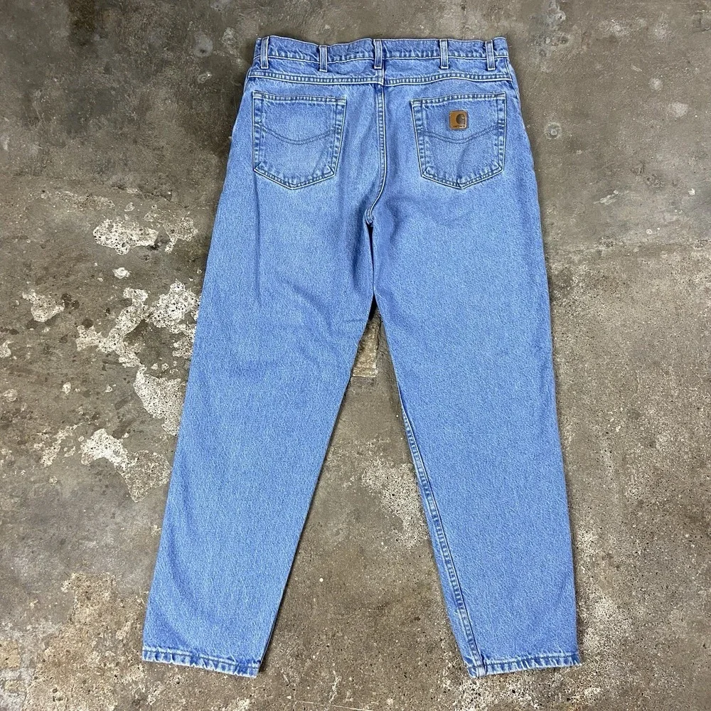 Vintage Carhartt Jeans Size 38x32 Blue Denim Relaxed Fit Tapered‎ Leg Workwear